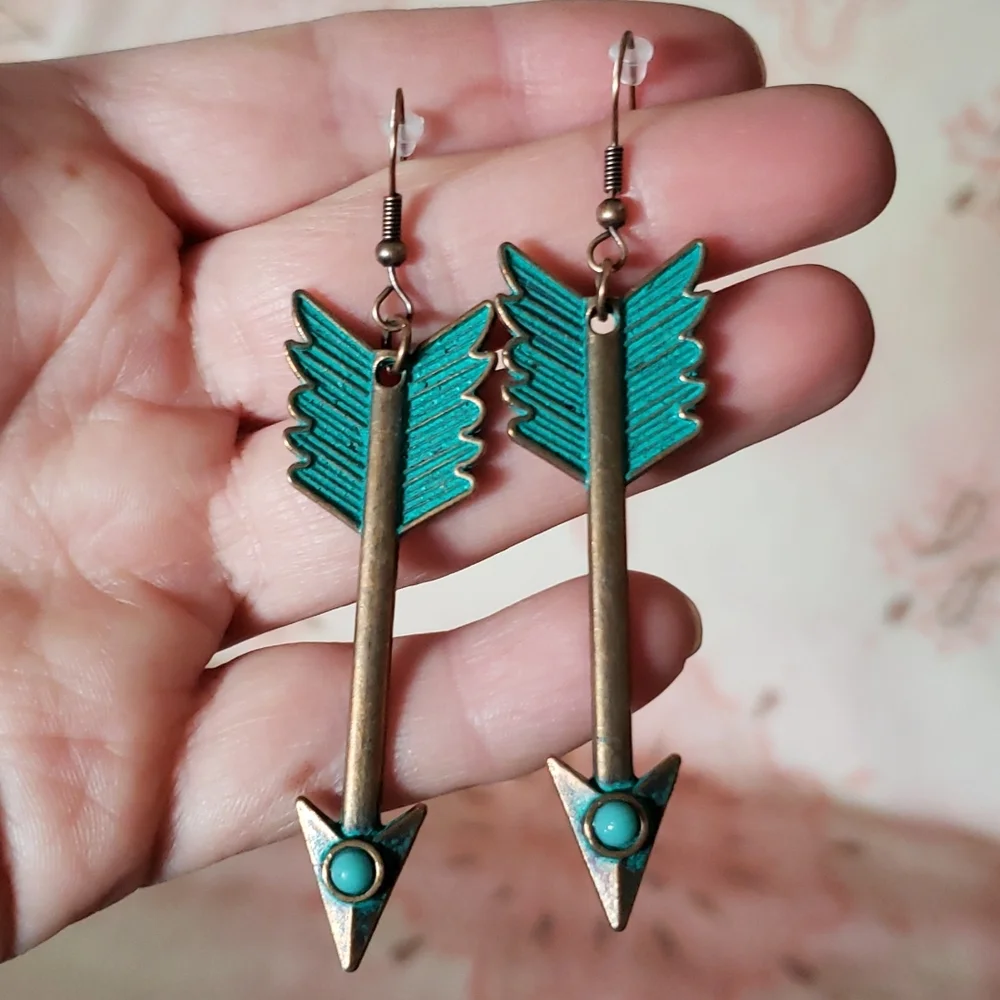 (B) Arrow Earrings Southwestern Western Native American Flechas Boho Cowgirl - Picture 1 of 14